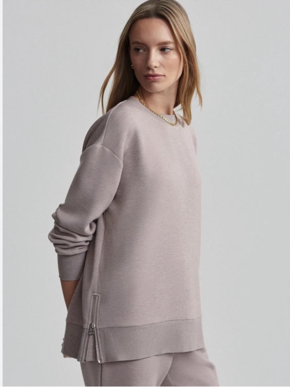 Varley Gabriella Sweatshirt Taupe Marl Size‎ XL